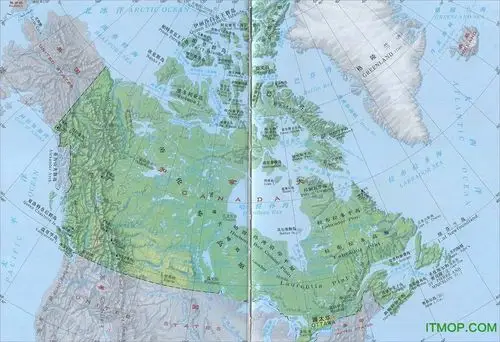 加拿大地形图高清中文版-加拿大地形地貌图下载 全图免费版-it猫扑网