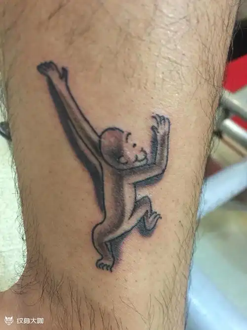 纹忆刺青出品,攀登的猴子_纹身图案手稿图片_熊杰的纹身作品集