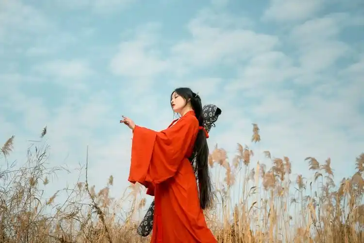 芦苇从 红衣 古装 汉服 中国风 4k美女壁纸 – 刻晴壁纸