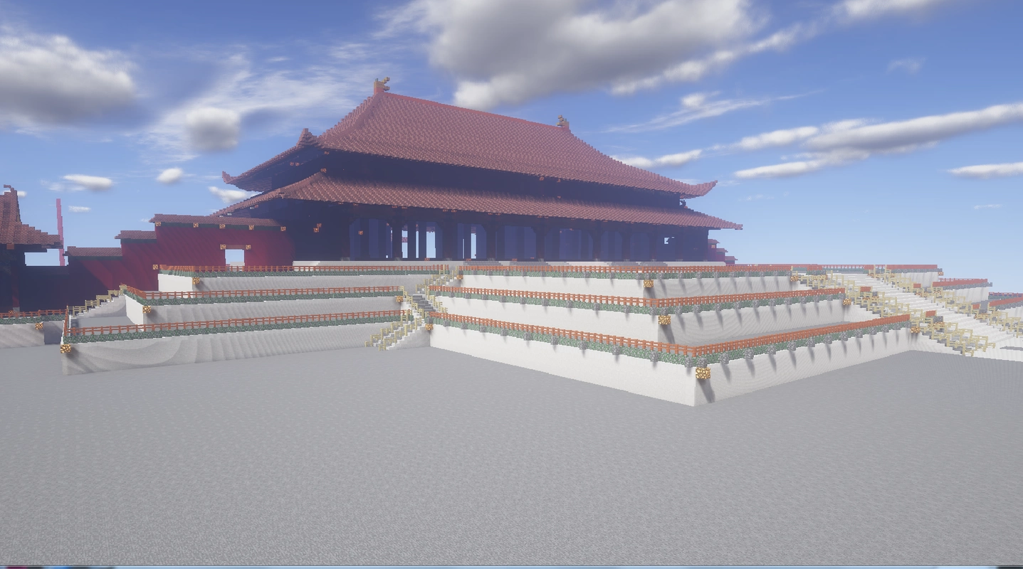 我的世界:1个人建了座皇宫紫禁城!史诗级中式古建筑!