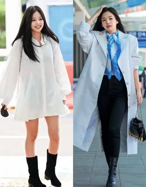 选择衣服时,应考虑自己的身高.如果太小,可以搭配金珍妮这样的配套