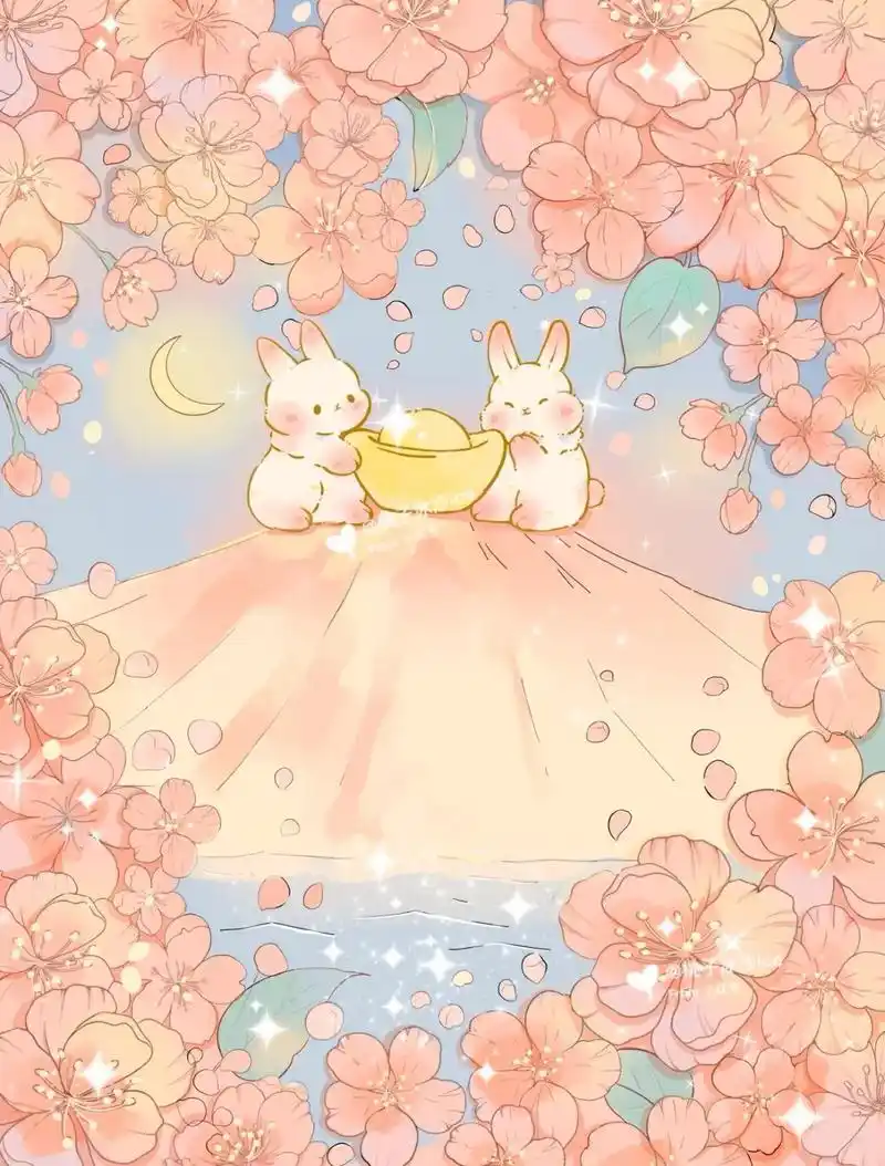 卡通壁纸 作者:桃子冰沙ice#卡通壁纸 #可爱壁纸 #兔子 - 抖音