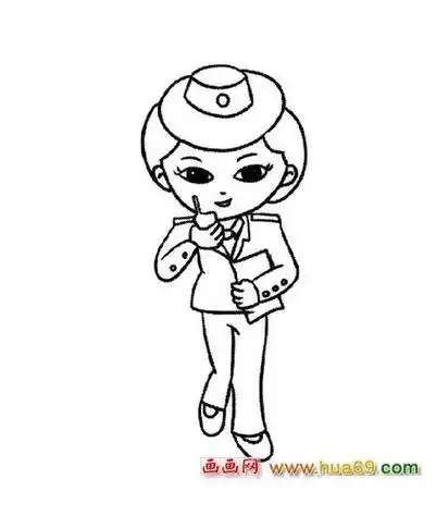 漂亮的女警察2         简笔画漂亮的女警察6          简笔画交通