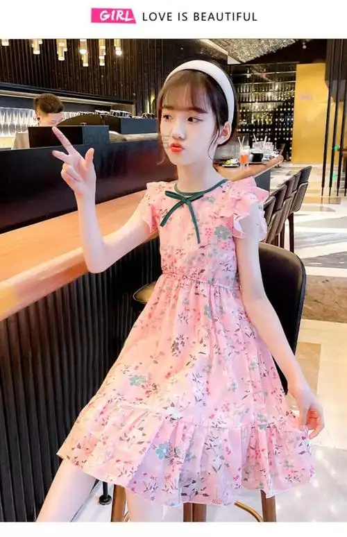 女童裙子夏季9-12岁中大童连衣裙小女孩子百搭外穿洋气小裙子夏款夏装