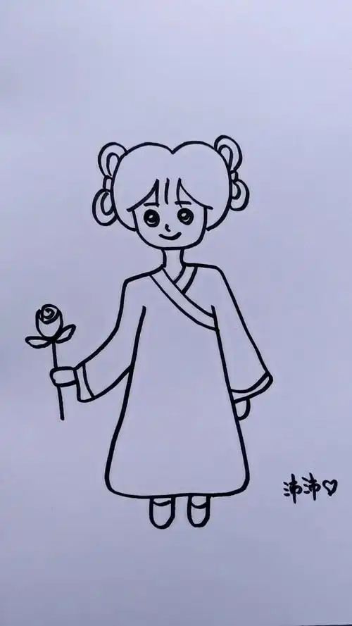 古风小美女简笔画