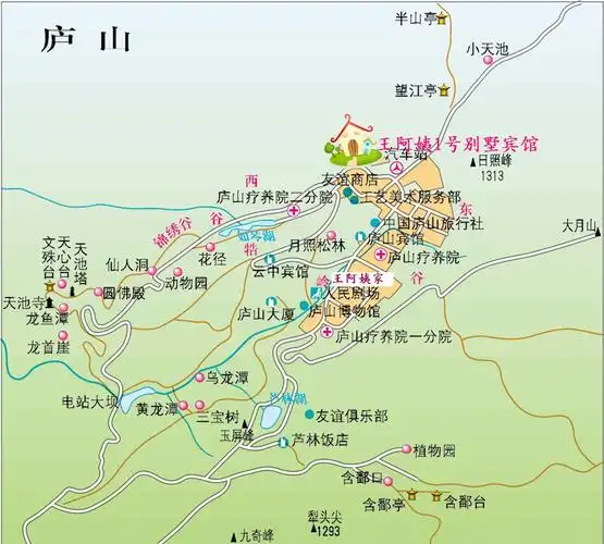展开全部 这是庐山旅游地图.