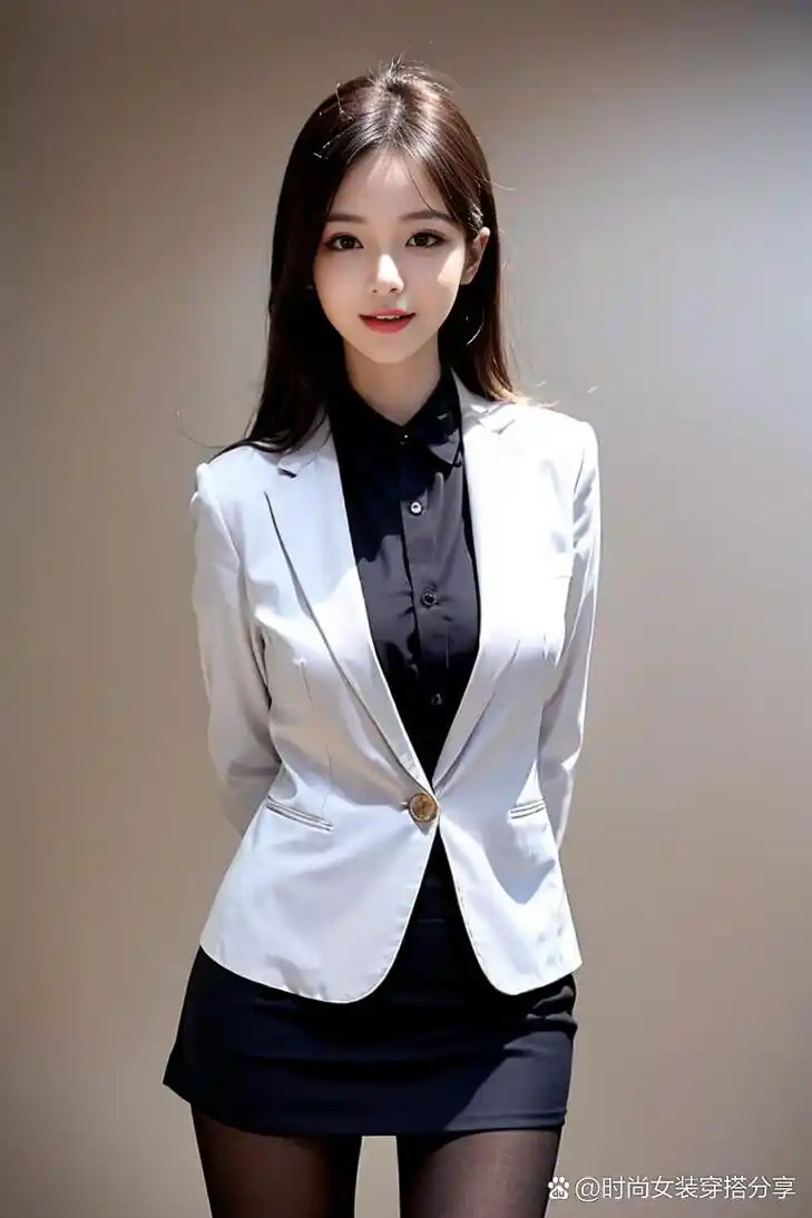 日常穿搭# 白色小西装搭配包臀裙太美了,职场丽人的首选搭配.