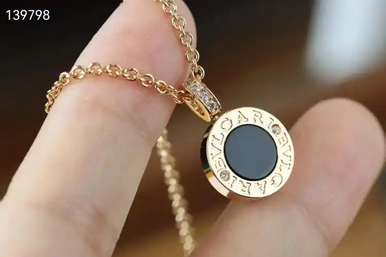 bvlgari宝格丽项链经典黑白双面圆饼项链