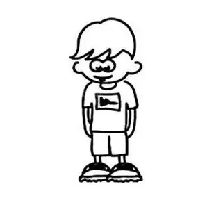 调皮的小男孩简笔画