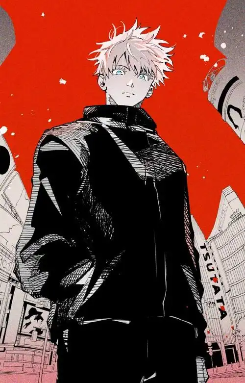 线稿分享 二次元顶流男神 动漫插画参考 deka_sad 咒术回战 五条悟