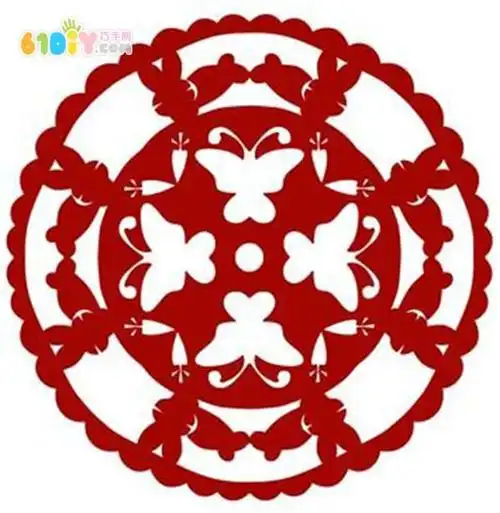 漂亮窗花 八角折剪团花_巧手剪纸_巧巧手幼儿手工网