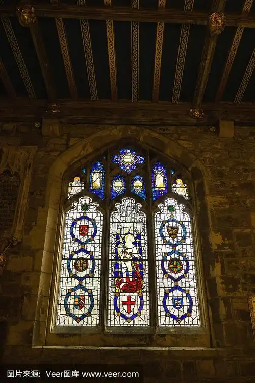 英国约克教堂的彩色玻璃窗