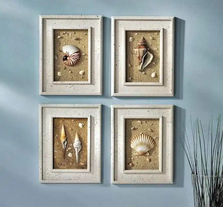 贝壳90装饰画.#美出高级感 #手工diy - 抖音