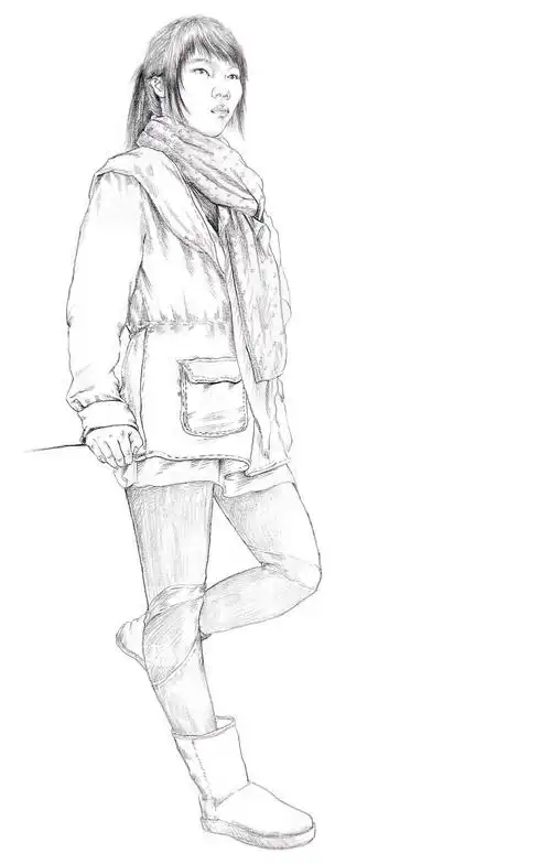 素描全身像|插画|像素画|啄木虫_原创作品-站酷zcool