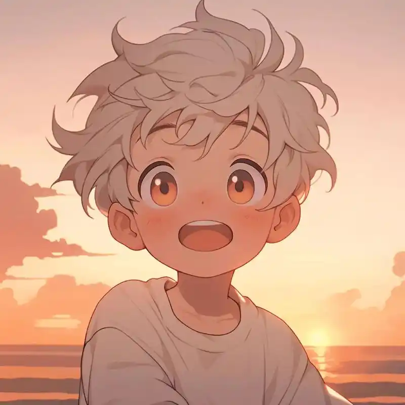 日落版可爱头像.#男生头像 #优质男头 #优质头像 #动漫男 - 抖音