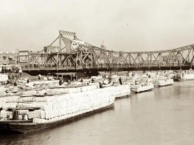 天津航拍1930年昔日的海河两岸