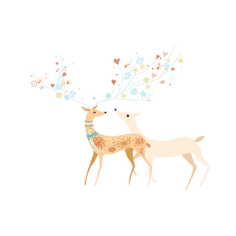 手绘梅花鹿图片-手绘梅花鹿设计素材-手绘梅花鹿素材免费下载-万素网