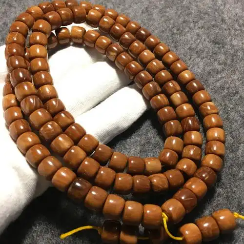 天然库克手串念珠直桶珠藏式佛珠长串108颗手链稀有菩提子文玩链直桶