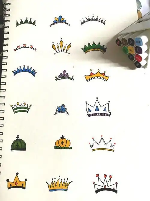 彩色皇冠的符号简笔画