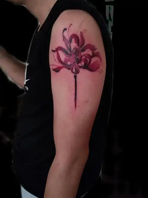 彼岸花_纹身图案手稿图片_艾克的纹身作品集