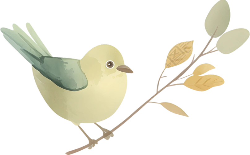 水彩鸟唯美元素-动物手绘插画-设计素材-找图网