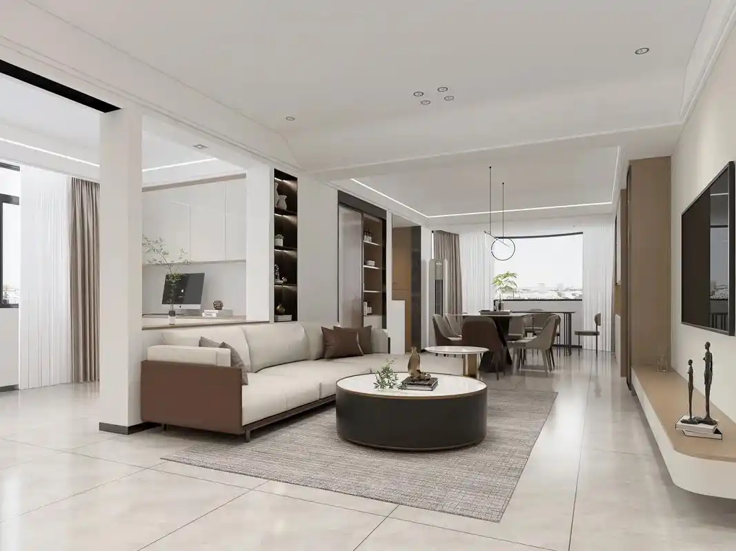 简约客餐厅全屋定制3d效果图电视背景设计.简约设计风格全景效 - 抖音