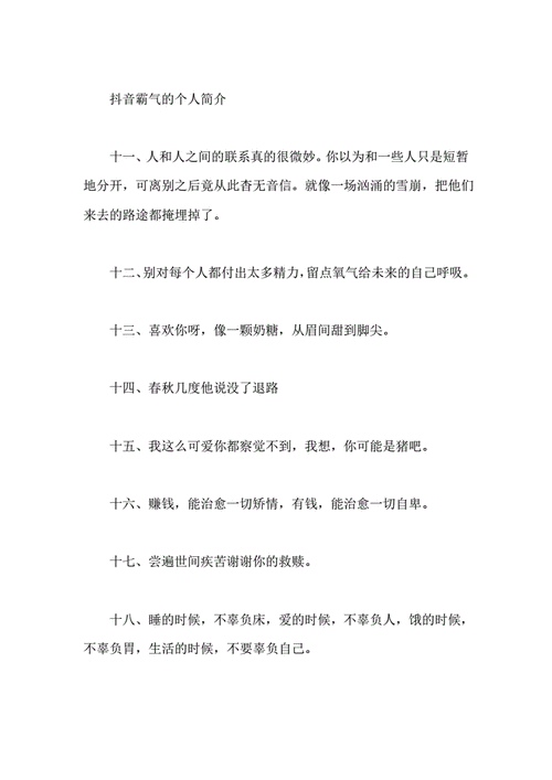 抖音霸气的个人简介pdf4页