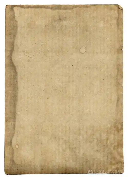 旧照片纸纹理与污渍和划痕隔离在白色上