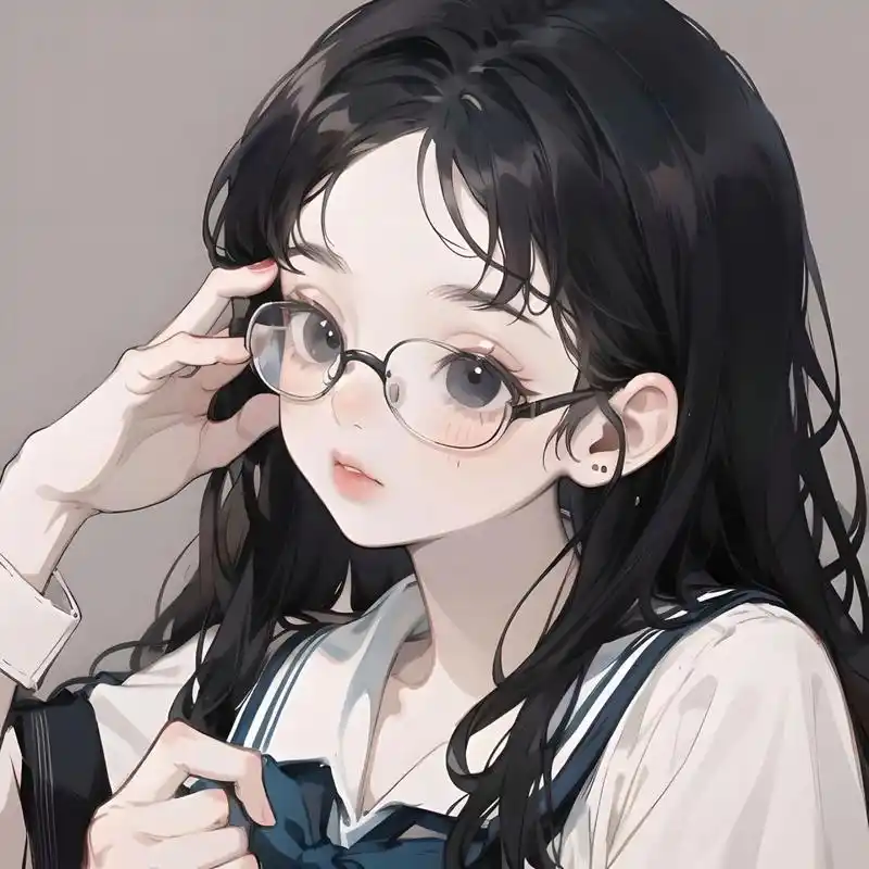 眼镜61女生头像～ 美女贴贴～学生气息扑面而来,眼镜控这谁顶得住呀