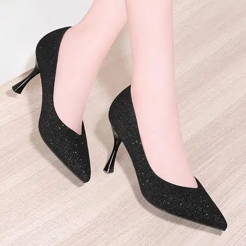 百年纪念centenary百搭尖头浅口细跟一脚蹬工作鞋套脚时尚单鞋女鞋