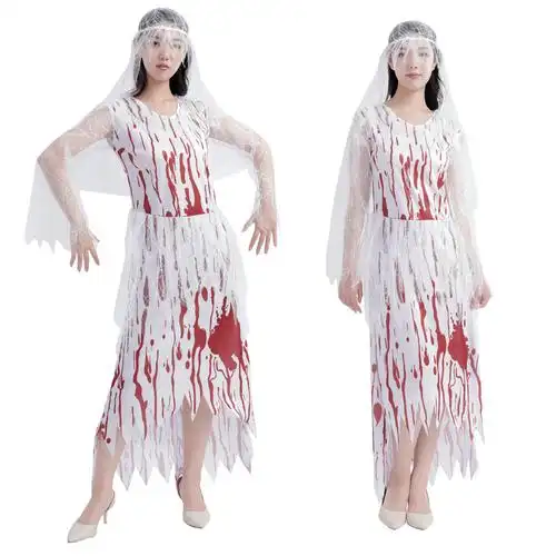 舞会派对角色扮演cosplay服装女鬼新娘恐怖血腥成人cosplay配件