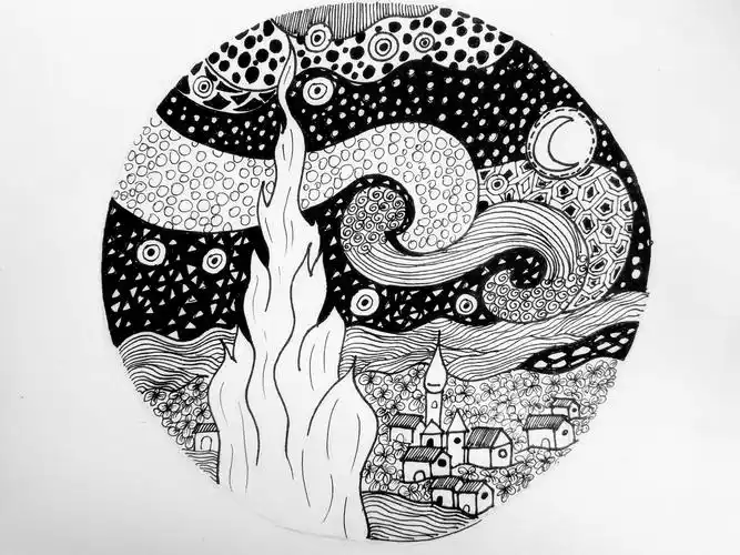 《线描星空》——张晓明美术三天一画线上小课堂