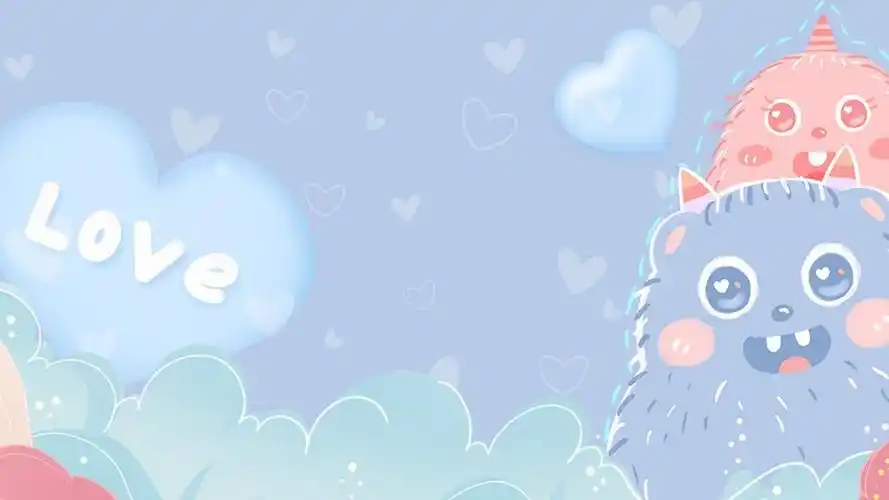 手绘可爱卡通怪兽配图,高清图片 - ipad壁纸