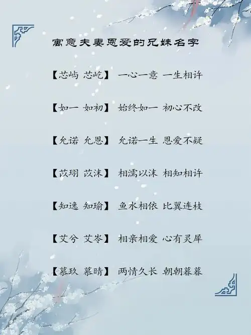 寓意夫妻恩爱的兄妹名字双胞胎宝宝名字