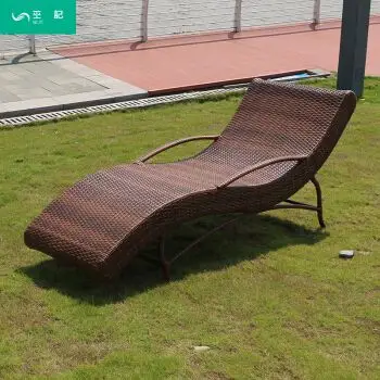 藤椅户外躺椅藤编躺床室外沙滩椅游泳池躺椅阳台 一张躺椅