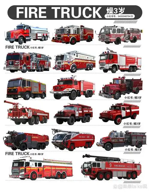 各种各样的消防车哪个更好看?