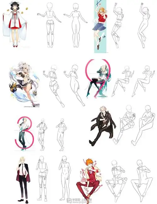 日系人体比例练习-动漫人物入门训练