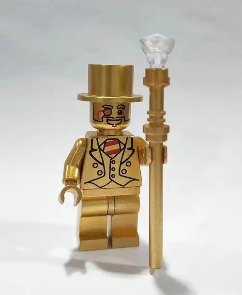 兼容乐高奥斯卡小金人 mr gold拼装玩具积木人仔第三方抽抽乐玩具