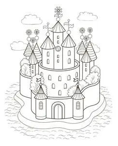 卡通彩色城堡图片