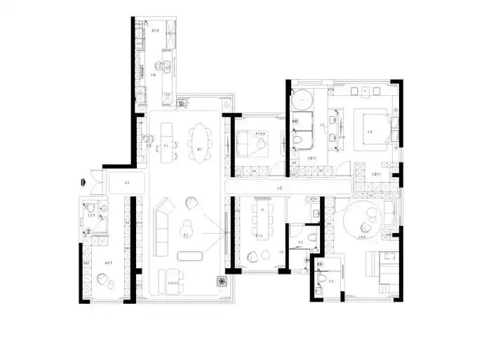 宝能城206平米大平层现代极简风格效果图