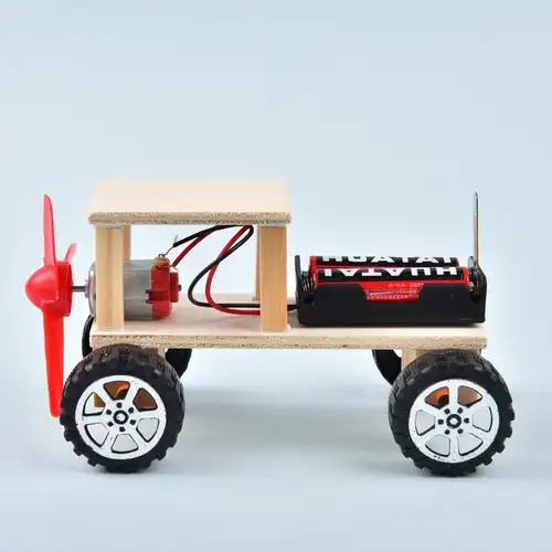 儿童科技小制作发明diy手工材料包小学生科学实验木制风力越野车风力