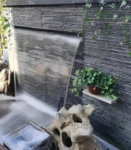 欧式不锈钢瀑布造景出水口庭院水景瀑布造景器流水墙水帘人造水幕 100