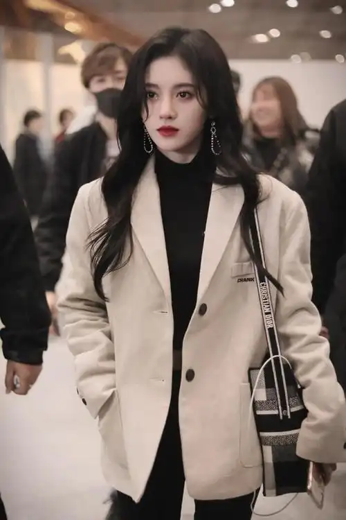 鞠婧祎穿西装也要性感一把,露脐内搭大秀"a4腰",腰围太真实