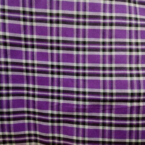 一米价涤棉的确良深紫小格子tc口袋布里布料紫色格子衬衣衫布面料