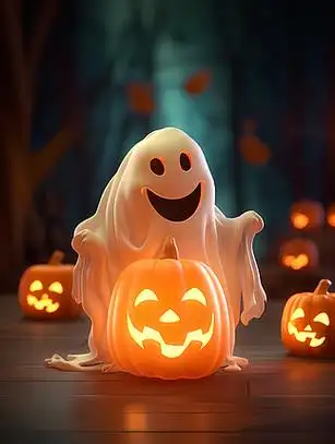 万圣节幽灵3d效果可爱鬼魂
