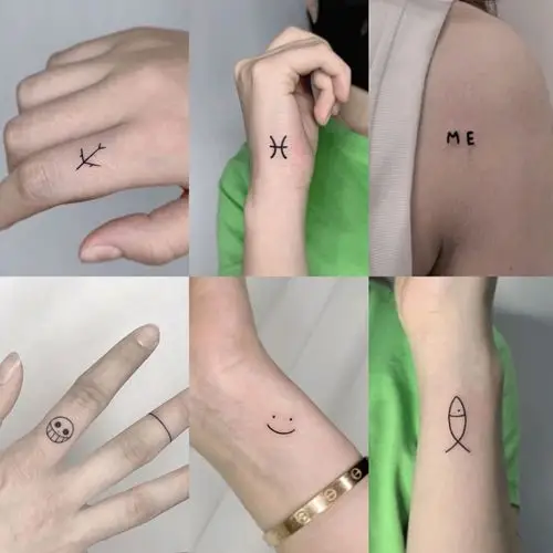 碧波雅ins风个性小图案纹身贴防水女持久网红简约手指手绘小清新