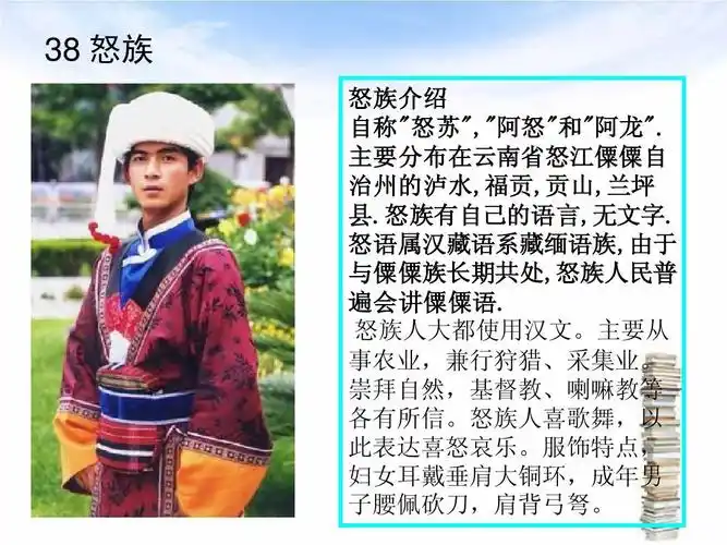 38 怒族 怒族介绍 自称"怒苏","阿怒" ","阿怒 阿龙".