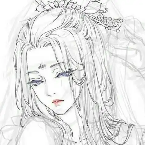 古装美女简笔画 一步一步教你画古装人初学古装美女简笔画