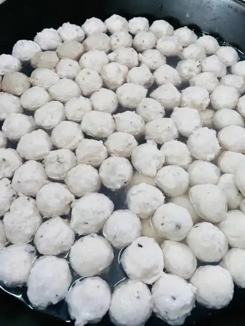 活墨鱼做纯墨鱼丸甜到爆东山岛海鲜纯墨鱼丸