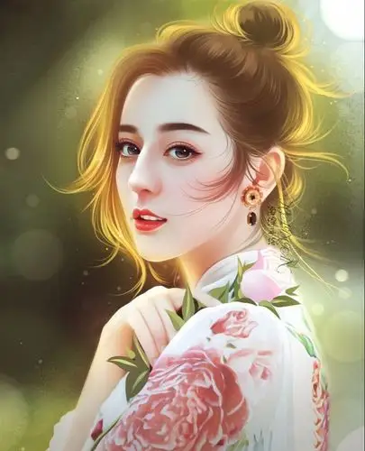 热巴手绘美图:缱绢诗情画于手心,半边明媚挂于眉间_高清图集_新浪网